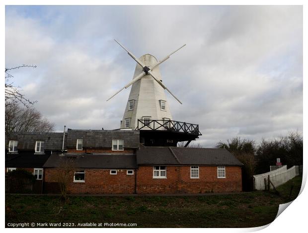 Rye Windmill in Sussex. Print by Mark Ward