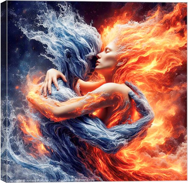 Fire and Water Lovers Canvas Print by Antony McAulay