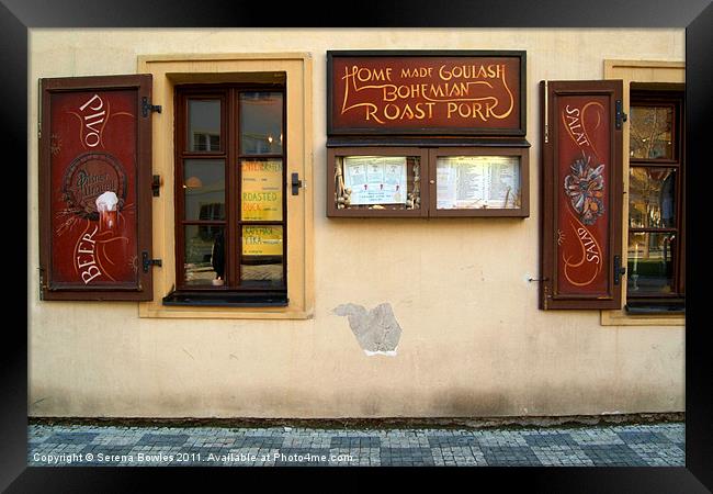 Czech Restaurant Prague Framed Print by Serena Bowles