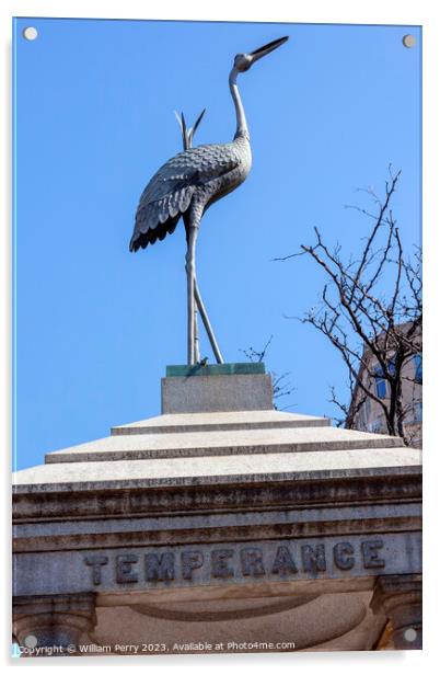 Temperance Stork Bronze Memorial Washington DC Acrylic by William Perry