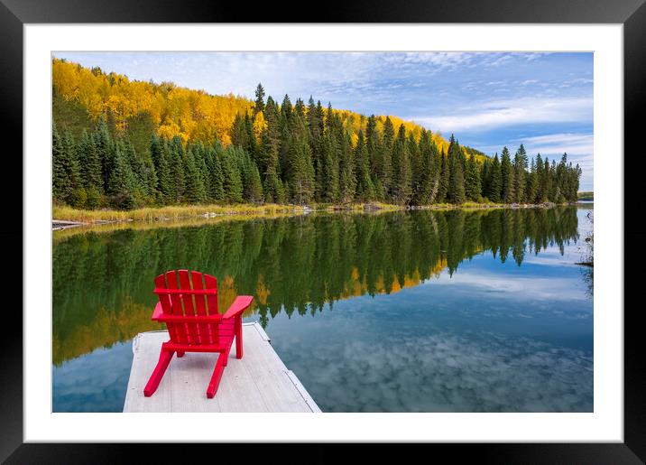 chair on dock  Framed Mounted Print by Dave Reede