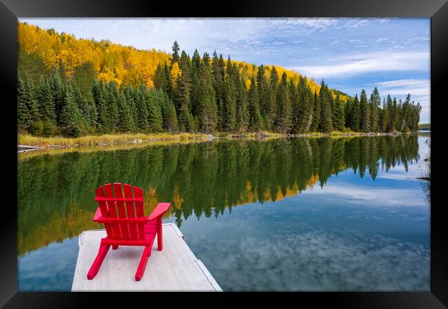 chair on dock  Framed Print by Dave Reede