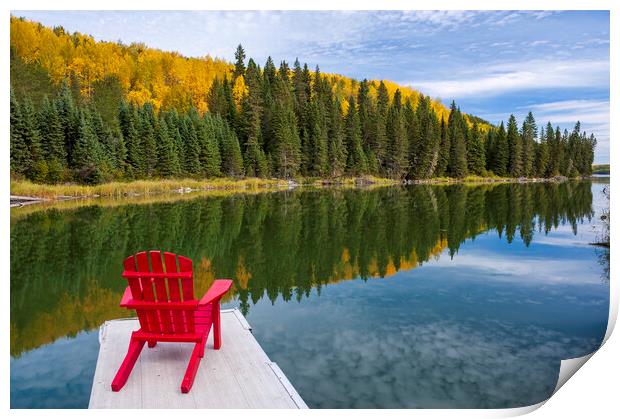 chair on dock  Print by Dave Reede
