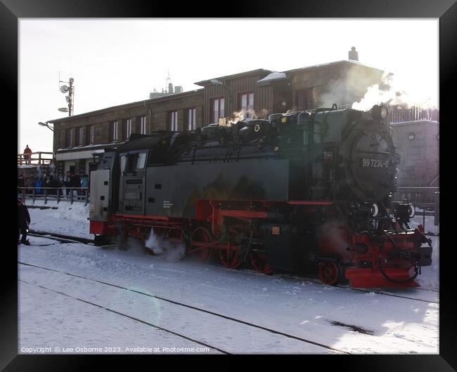 Harz Narrow Gauge Steam Train, Summit of the Brocken Framed Print by Lee Osborne