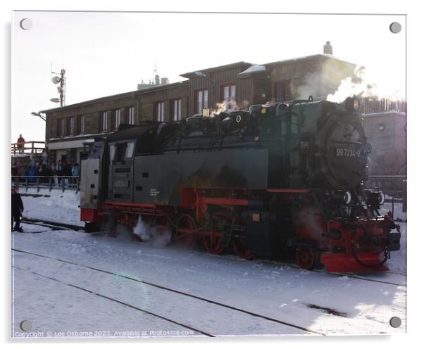 Harz Narrow Gauge Steam Train, Summit of the Brocken Acrylic by Lee Osborne