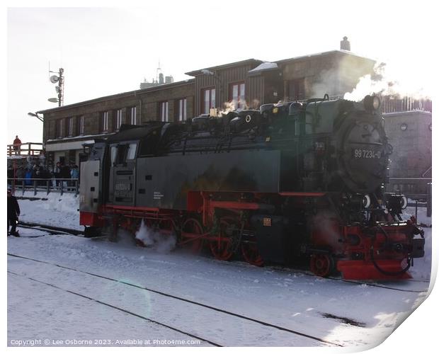 Harz Narrow Gauge Steam Train, Summit of the Brocken Print by Lee Osborne