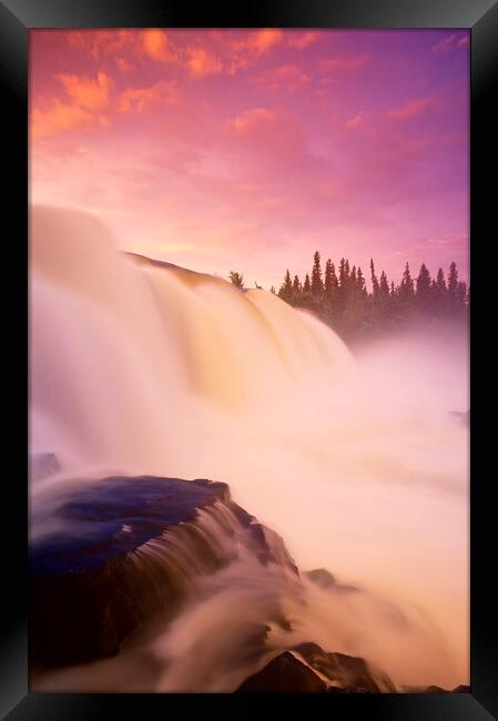 sunrise at Pisew Falls Framed Print by Dave Reede