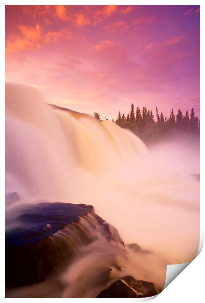 sunrise at Pisew Falls Print by Dave Reede