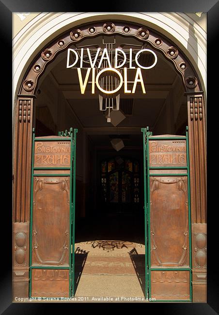 Divadlo Viola Theatre, Prague Framed Print by Serena Bowles