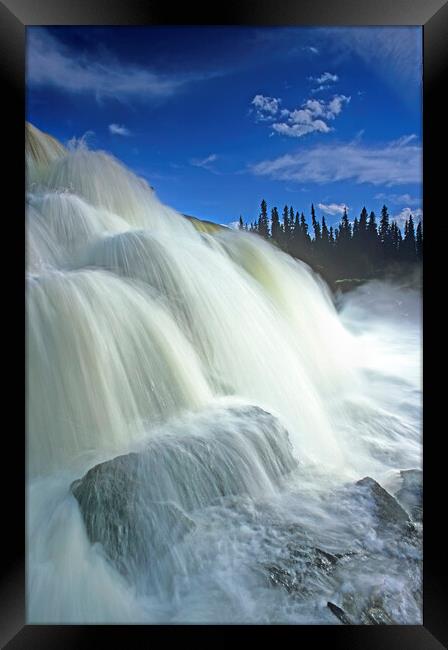 Pisew Falls along the Grass River Framed Print by Dave Reede
