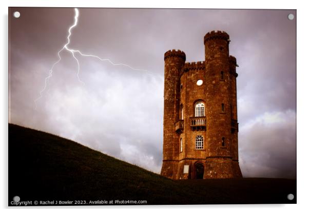 Broadway Tower with Lightning Acrylic by RJ Bowler