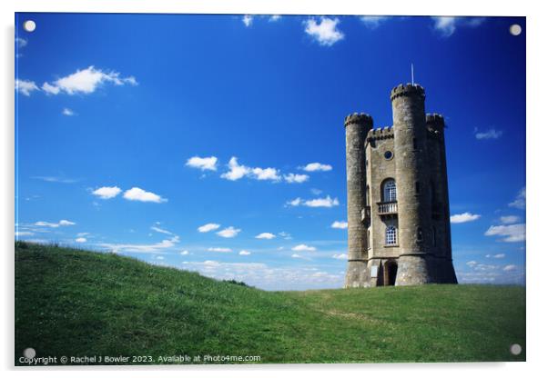 Broadway Tower with Clouds Acrylic by RJ Bowler