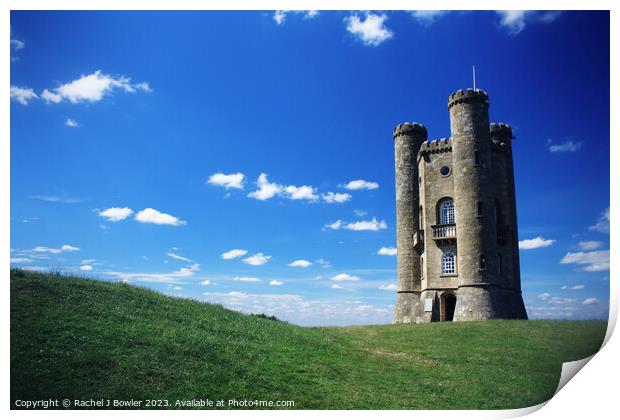 Broadway Tower with Clouds Print by RJ Bowler
