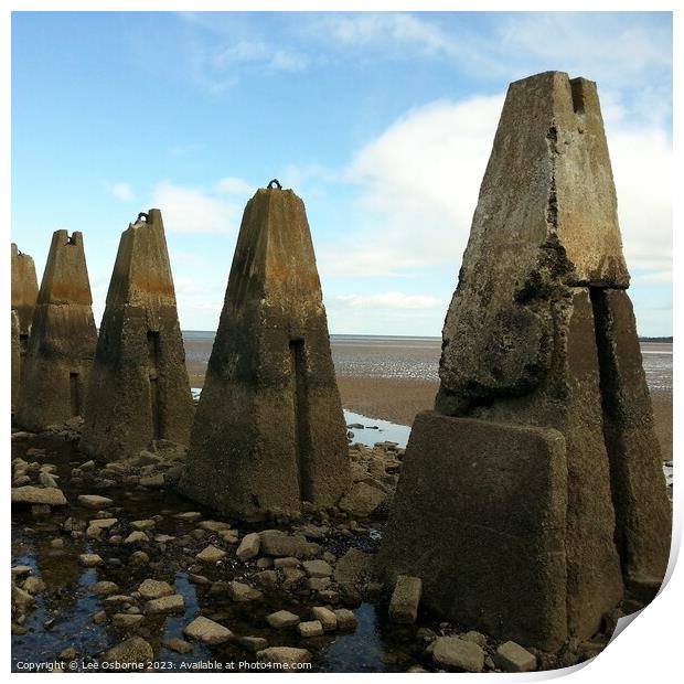 Cramond Submarine Defences Print by Lee Osborne