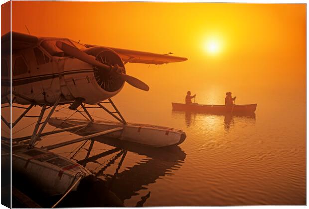 Morning Canoe Canvas Print by Dave Reede