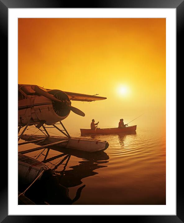 Fishing in the Fog Framed Mounted Print by Dave Reede