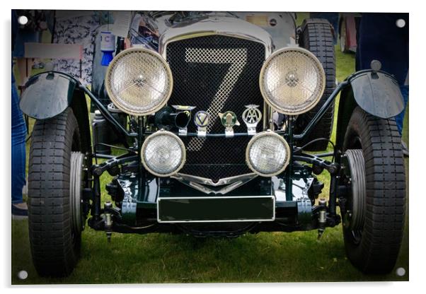 Bentley 7 vintage car Acrylic by Kevin Hellon