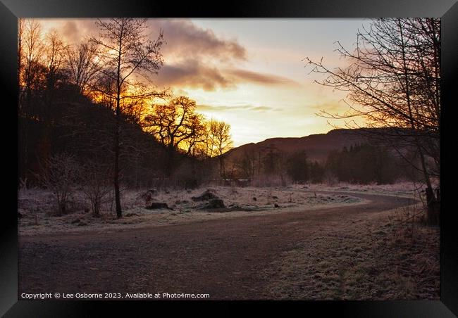 Winter Sunset, Perthshire Framed Print by Lee Osborne
