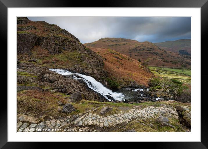 Sour milk gill waterfall Easedale 1008 Framed Mounted Print by PHILIP CHALK