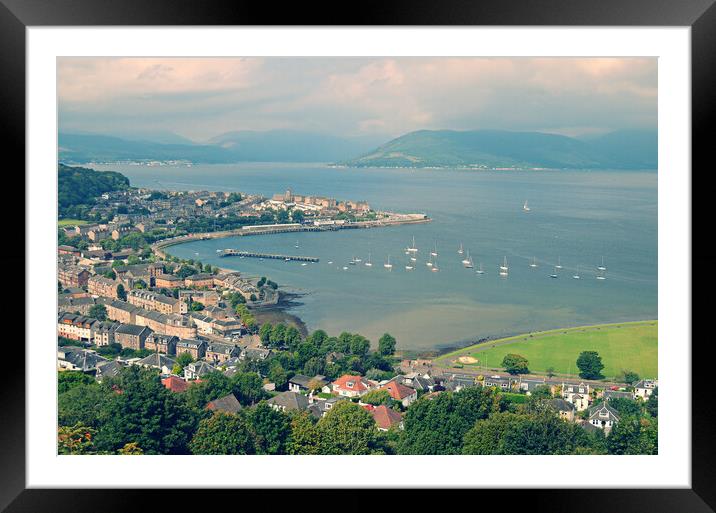 Firth of Clyde panorama, Lyle Hill Greenock Framed Mounted Print by Allan Durward Photography