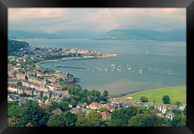 Firth of Clyde panorama, Lyle Hill Greenock Framed Print by Allan Durward Photography