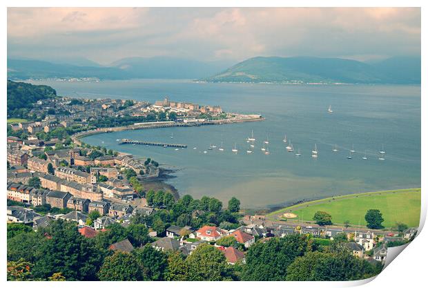 Firth of Clyde panorama, Lyle Hill Greenock Print by Allan Durward Photography