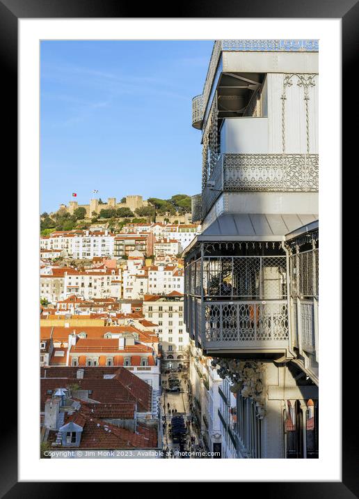 The Santa Justa lift, Lisbon Framed Mounted Print by Jim Monk