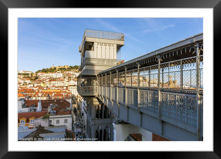The Santa Justa lift in Lisbon Framed Mounted Print by Jim Monk