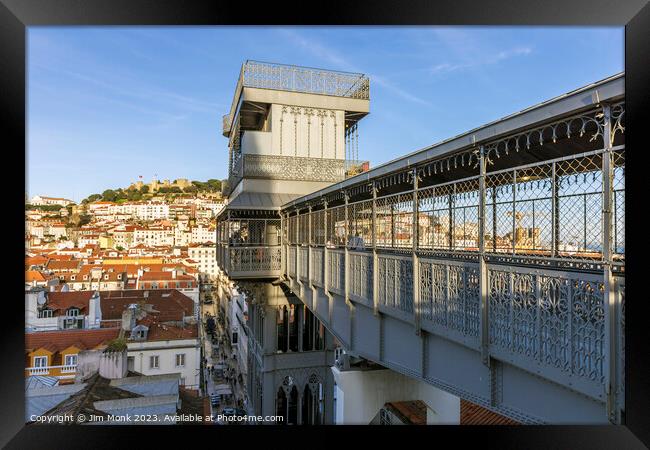 The Santa Justa lift in Lisbon Framed Print by Jim Monk