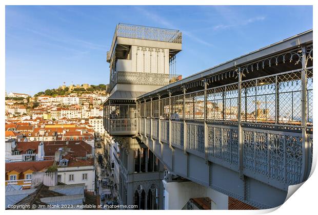 The Santa Justa lift in Lisbon Print by Jim Monk