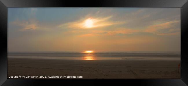 Sunset at Brean Framed Print by Cliff Kinch