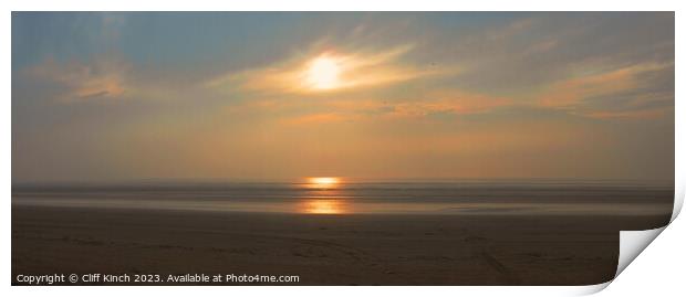 Sunset at Brean Print by Cliff Kinch