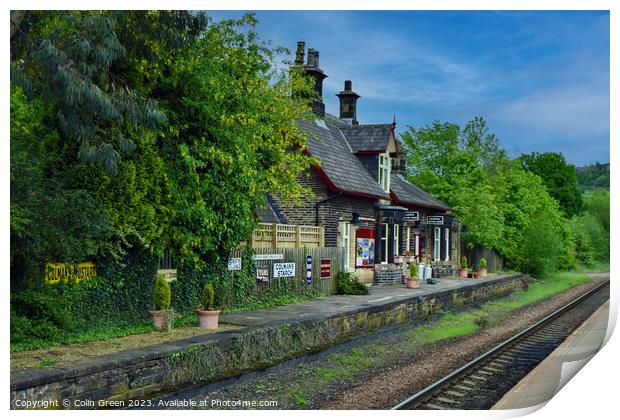Brockholes Railway Station Print by Colin Green