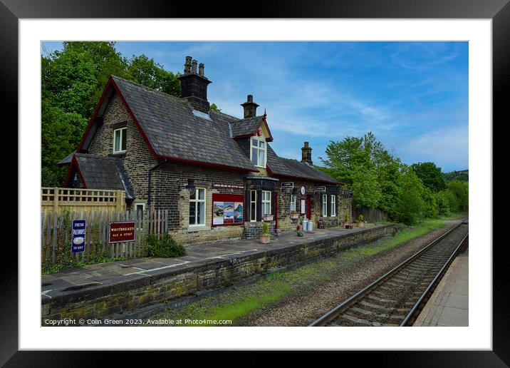 Brockholes Railway Station Framed Mounted Print by Colin Green