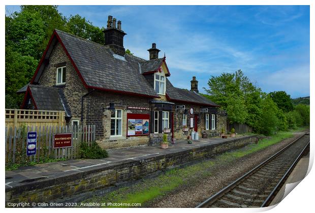 Brockholes Railway Station Print by Colin Green
