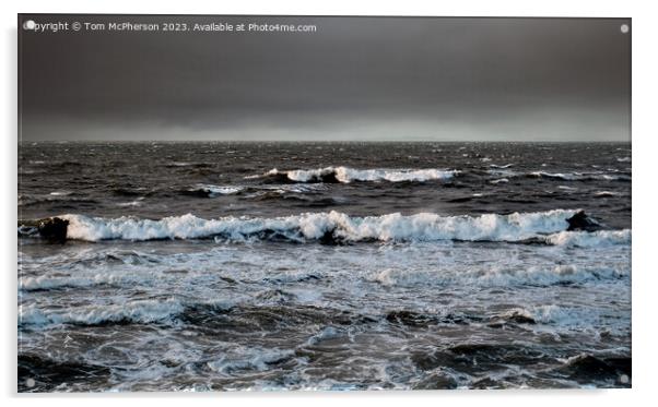 Minimalist Moray Firth Seascape Acrylic by Tom McPherson