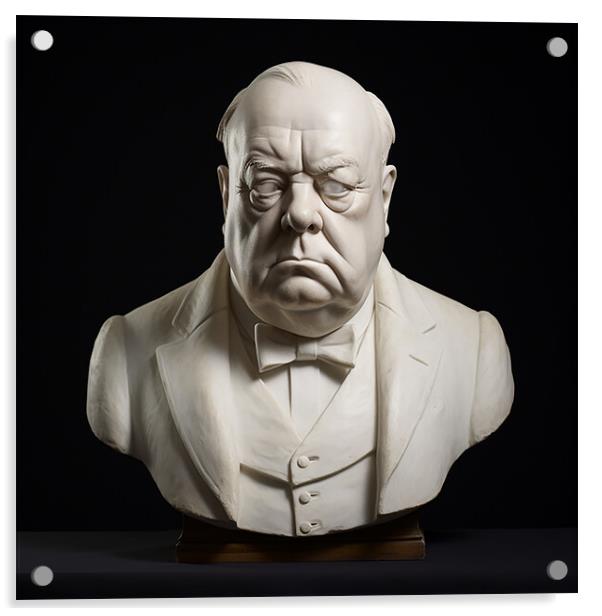 Marble Statue of Winston Churchill  Acrylic by CC Designs