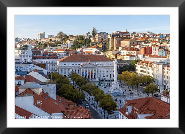 Rossio Square, Lisbon Framed Mounted Print by Jim Monk