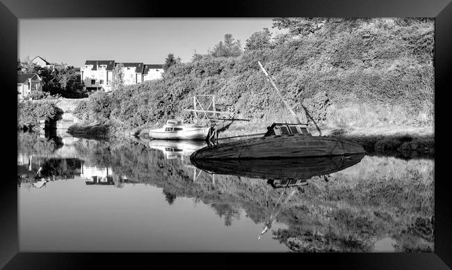 Abersoch Boat Yard Black and White Framed Print by Tim Hill