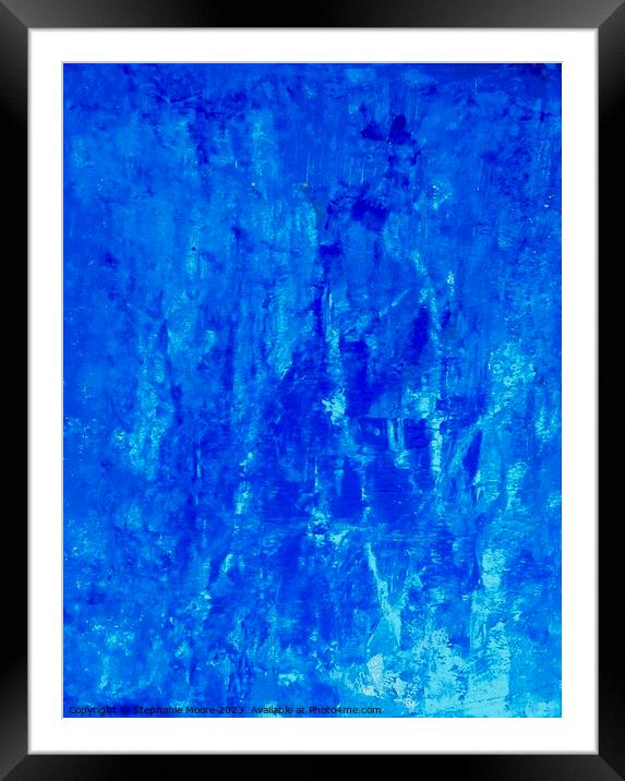 Blue Abstract Framed Mounted Print by Stephanie Moore