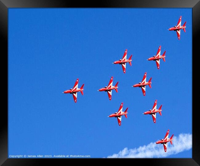 Red Arrow RAF Team  Framed Print by James Allen