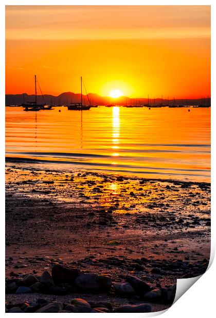 August Sunrise Abersoch Bay Print by Tim Hill