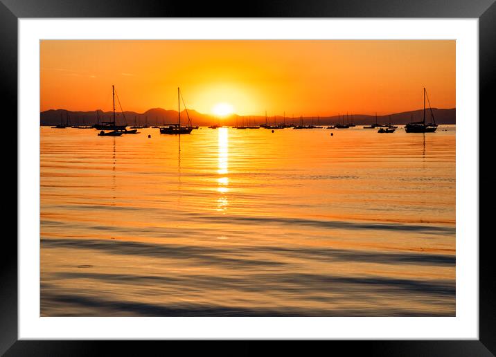 Abersoch Sunrise Seascape Framed Mounted Print by Tim Hill