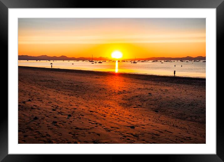 Abersoch Beach Sunrise Framed Mounted Print by Tim Hill