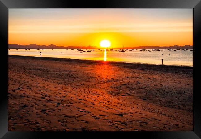 Abersoch Beach Sunrise Framed Print by Tim Hill
