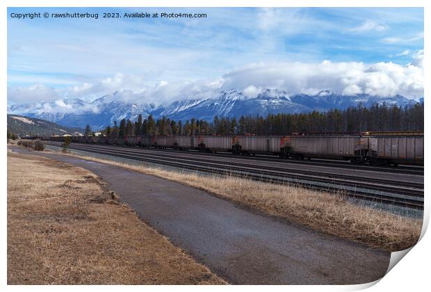 Jasper's Scenic Railway and Snow Peaks Print by rawshutterbug 