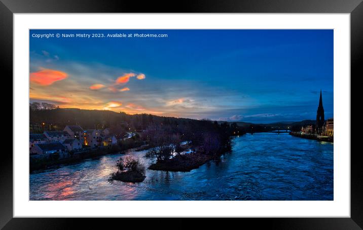 Nacreous Clouds over Perth, Scotland  Framed Mounted Print by Navin Mistry