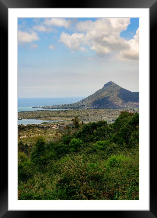 La Tourelle du Tamarin Mountain in Mauritius Framed Mounted Print by Dietmar Rauscher