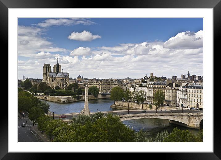 Paris view, Notre Dame Framed Mounted Print by Gary Eason