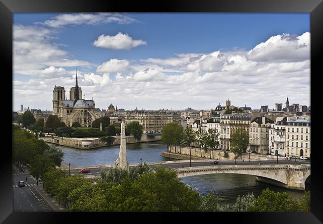 Paris view, Notre Dame Framed Print by Gary Eason